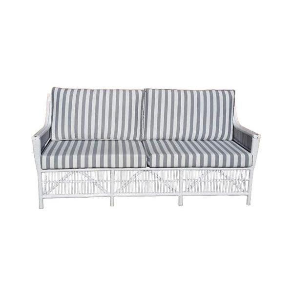 COLUMBUS SOLID WHITE RATTAN 2-SEATER SOFA/COUCH/SETTEE/LOVE SEAT - MyChocolateWood