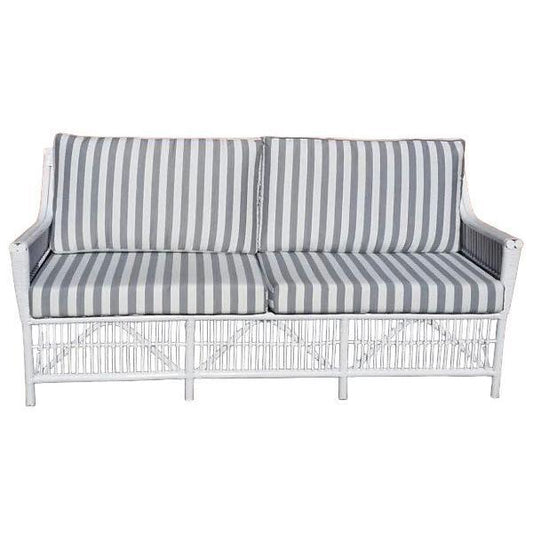 COLUMBUS SOLID WHITE RATTAN 2-SEATER SOFA/COUCH/SETTEE/LOVE SEAT - MyChocolateWood