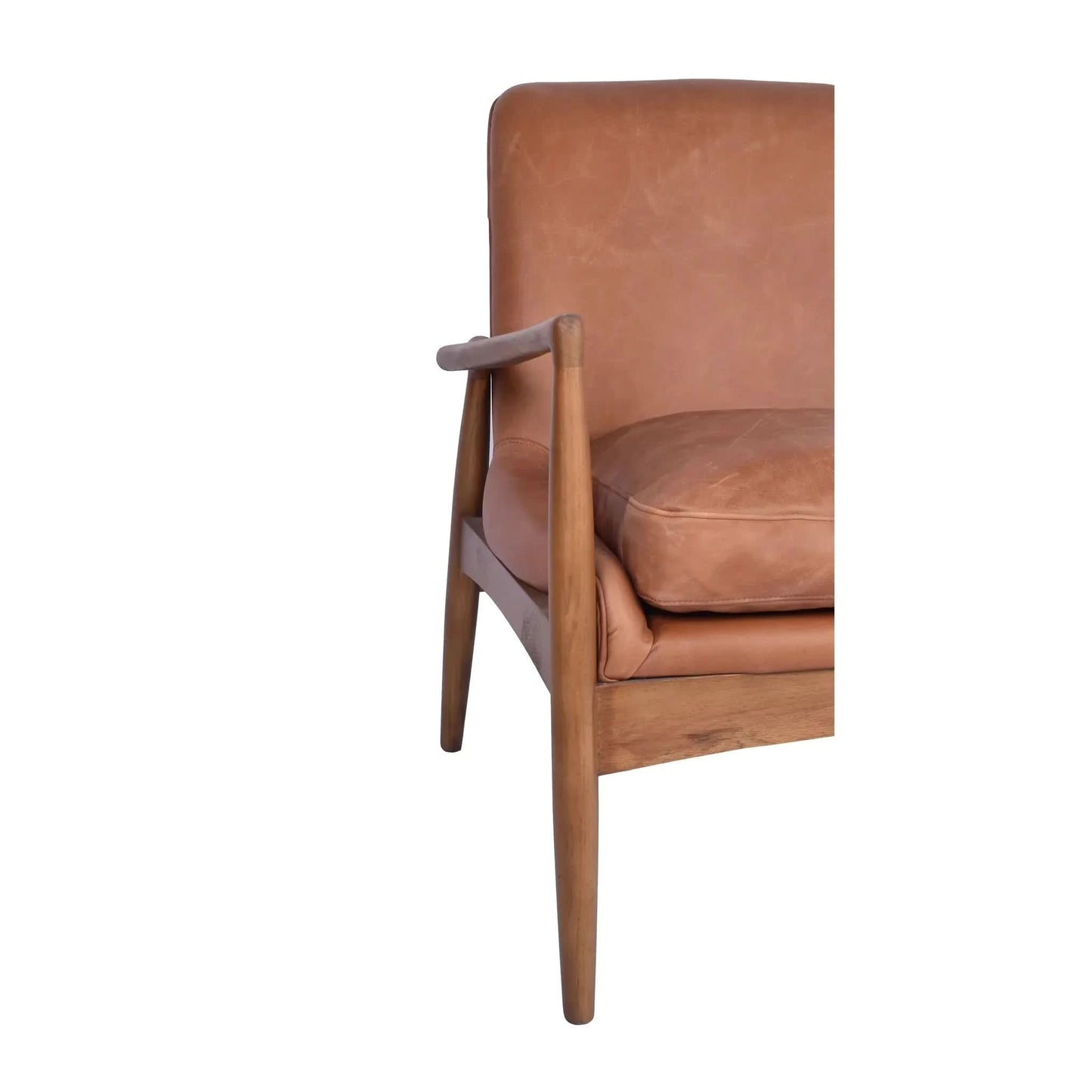 COPENHAGEN ARMCHAIR IN DISTRESSED TOFFEE LEATHER - MyChocolateWood