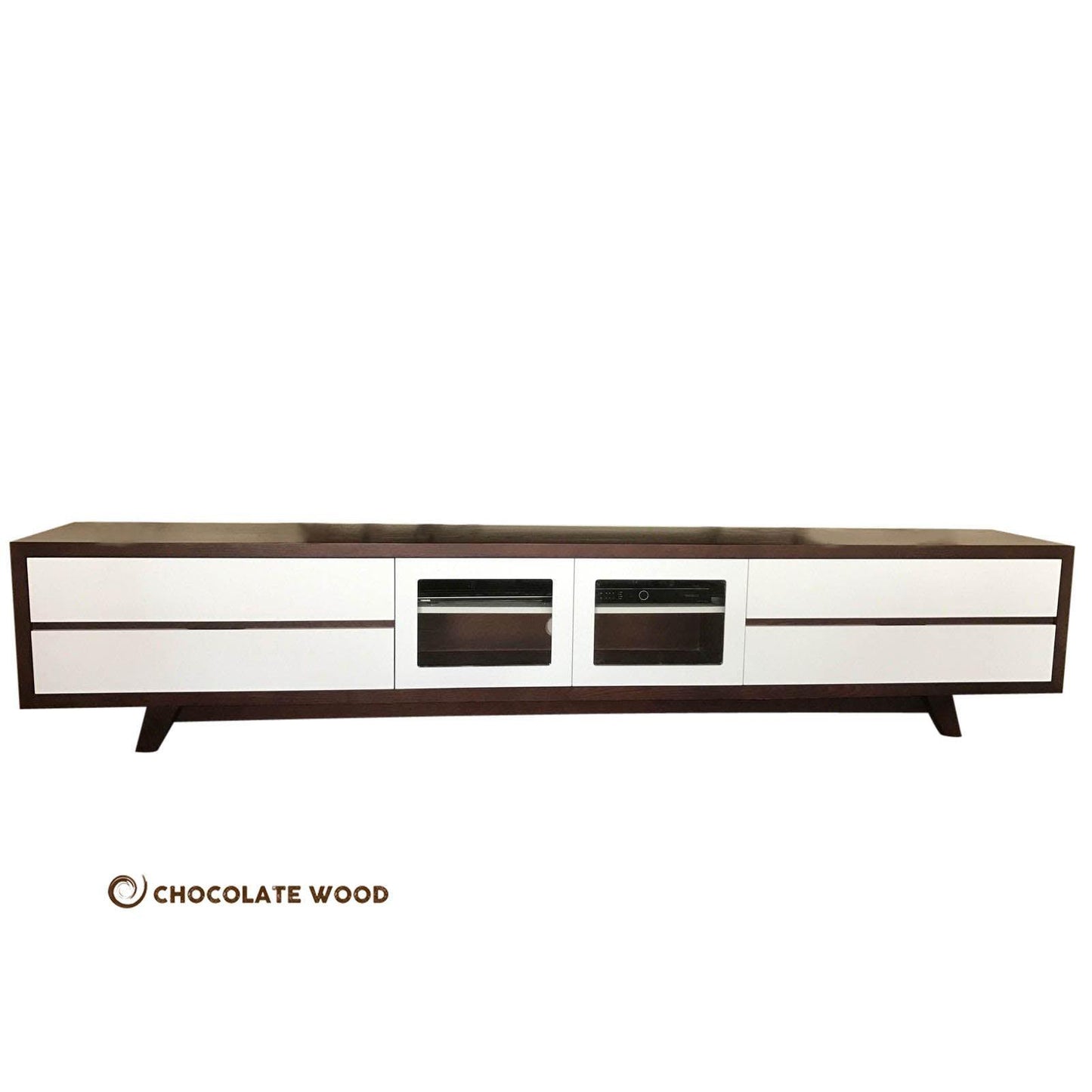 COPENHAGEN LOWLINE/TV/ENTERTAINMENT UNIT 4 DRAWERS 2 DOORS IN SOLID TASSIE OAK AUSTRALIAN CUSTOM MADE - MyChocolateWood