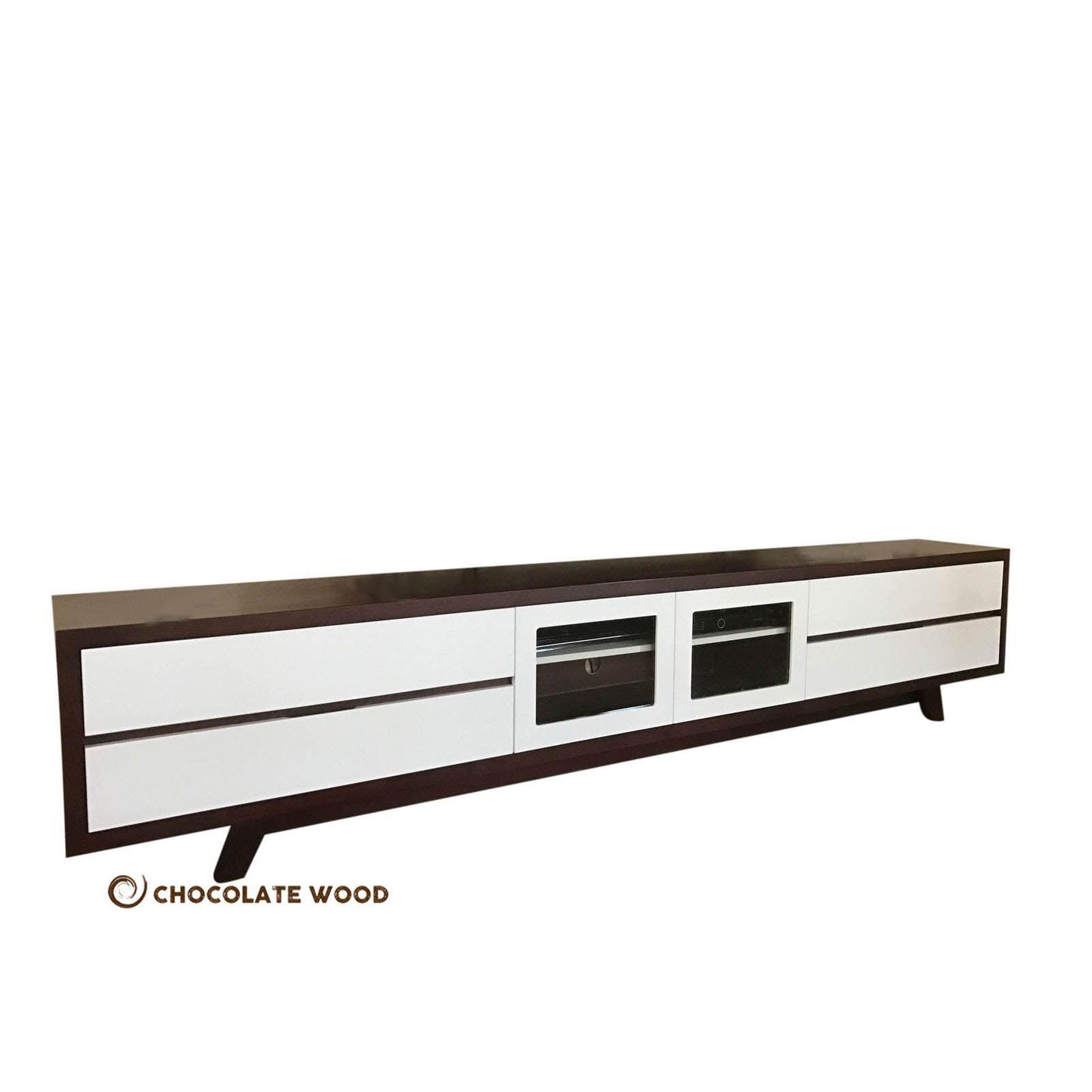 COPENHAGEN LOWLINE/TV/ENTERTAINMENT UNIT 4 DRAWERS 2 DOORS IN SOLID TASSIE OAK AUSTRALIAN CUSTOM MADE - MyChocolateWood