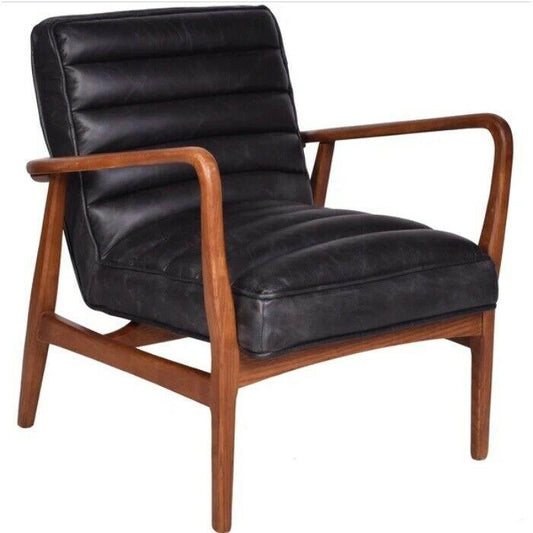 COPLAND ARMCHAIR IN DISTRESSED ESPRESSO LEATHER - MyChocolateWood