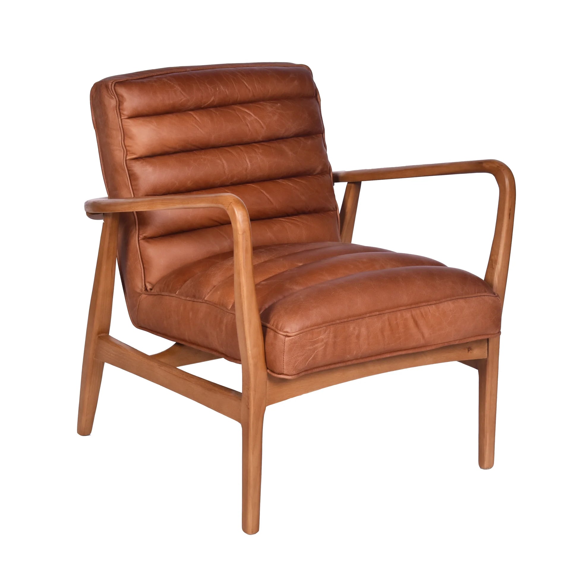 COPLAND ARMCHAIR IN TOFFEE TOP GRAIN COWHIDE LEATHER - MyChocolateWood