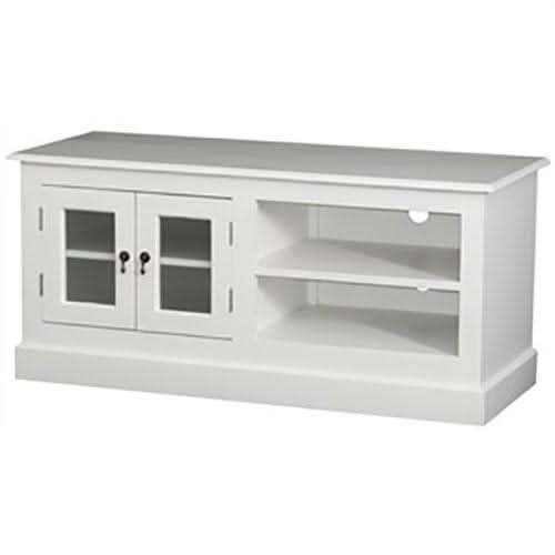 Corbett Mahogany Timber 2 Door 130cm TV Unit - White - MyChocolateWood