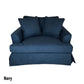CORDELIA 1.5-SEATER XL HAMPTON STYLE ARMCHAIR IN NAVY - MyChocolateWood