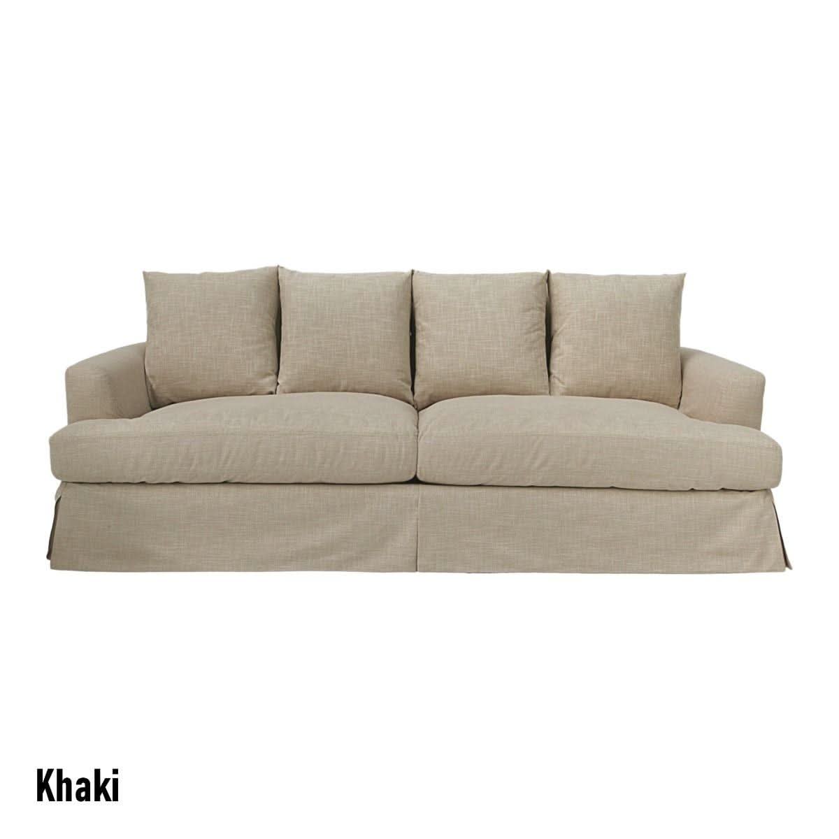 CORDELIA FABRIC SOFA IN KHAKI 236CM - MyChocolateWood