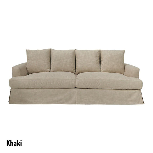 CORDELIA FABRIC SOFA IN KHAKI 236CM - MyChocolateWood