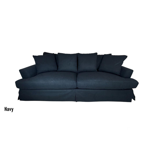 CORDELIA FABRIC SOFA IN NAVY 236CM - MyChocolateWood