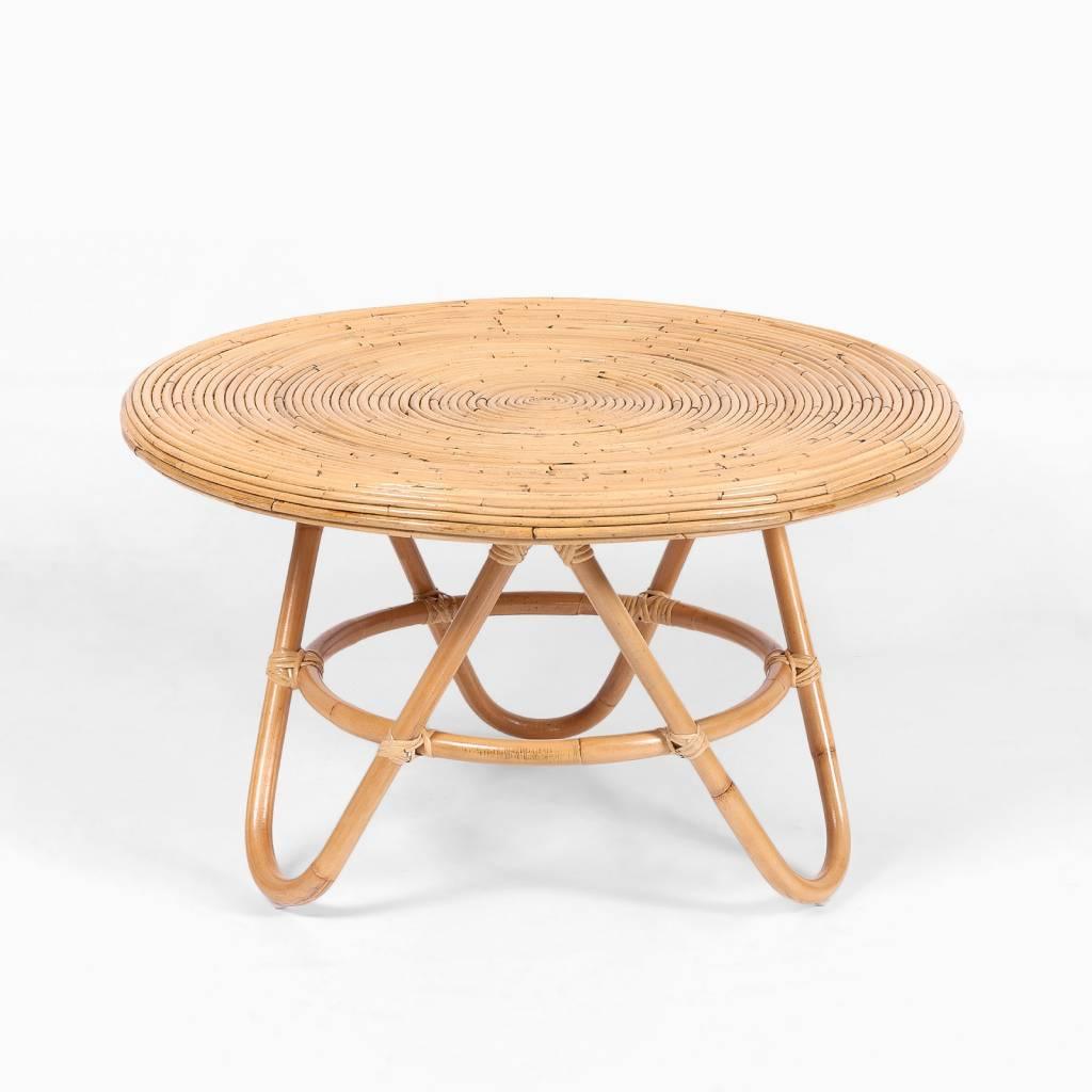 CORIO REAL RATTAN COFFEE TABLE - NATURAL DIA81X48CM - MyChocolateWood