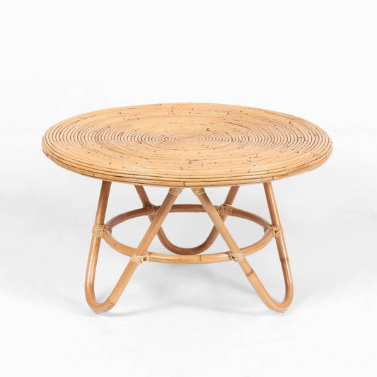 CORIO REAL RATTAN COFFEE TABLE - NATURAL DIA81X48CM - MyChocolateWood