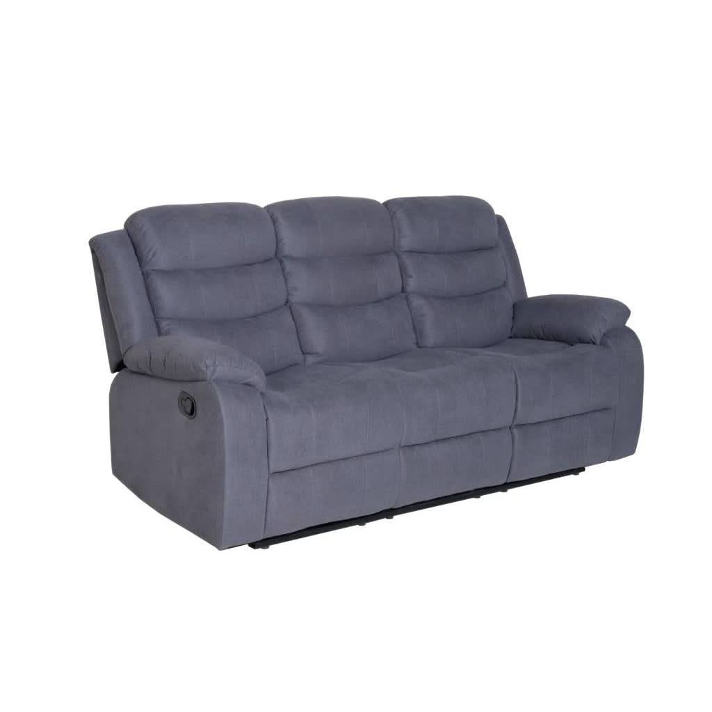 COURTNAY FABRIC 3-SEATER + 2-SINGLE ARMCHAIR RECLINERS LOUNGE SUITE MEDIUM - MyChocolateWood