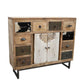 COWHIDE & MANGO HARDWOOD CHEST OF 10 DRAWERS BOHO PATCHWORK BEACHSIDE HAMPTONS - MyChocolateWood