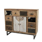 COWHIDE & MANGO HARDWOOD CHEST OF 10 DRAWERS BOHO PATCHWORK BEACHSIDE HAMPTONS - MyChocolateWood