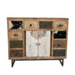COWHIDE & MANGO HARDWOOD CHEST OF 10 DRAWERS BOHO PATCHWORK BEACHSIDE HAMPTONS - MyChocolateWood