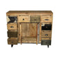 COWHIDE & MANGO HARDWOOD CHEST OF 10 DRAWERS BOHO PATCHWORK BEACHSIDE HAMPTONS - MyChocolateWood