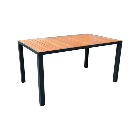 CREWE DINING TABLE IN ALUMINIUM/ECUALYPTUS 150CM - MyChocolateWood