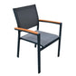 CREWE OUTDOOR ALUMINIUM FRAME DINING CHAIR - CHARCOAL - MyChocolateWood