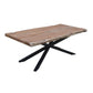 CRISTO NATURAL SOLID ACACIA TIMBER COFFEE TABLE WITH METAL LEGS INDUSTRIAL 130 CM - MyChocolateWood