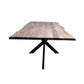 CRISTO NATURAL SOLID ACACIA TIMBER DINING TABLE WITH METAL LEGS INDUSTRIAL 240 CM - MyChocolateWood