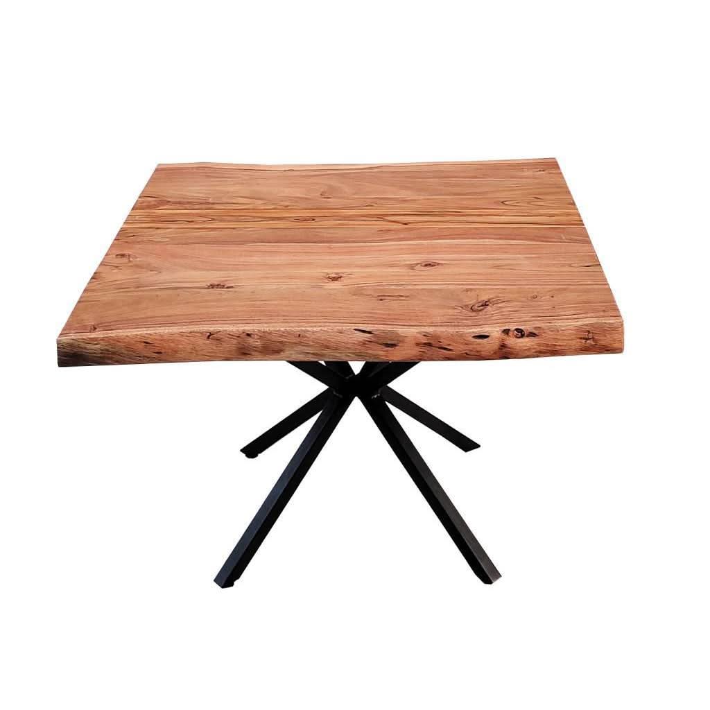 CRISTO NATURAL SOLID ACACIA TIMBER/METAL LEGS LAMP TABLE SIDE TABLE 60CM - MyChocolateWood