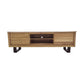 CRISTO NATURAL SOLID ACACIA TIMBER TV/ENTERTAINMENT UNIT ETU W/METAL LEGS 170 CM - MyChocolateWood