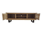 CRISTO NATURAL SOLID ACACIA TIMBER TV/ENTERTAINMENT UNIT ETU W/METAL LEGS 170 CM - MyChocolateWood