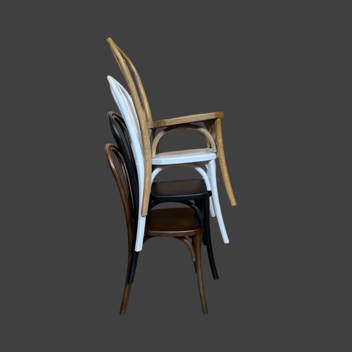 CRISTO STACKABLE BENTWOOD DINING CHAIR WHITE - CLEARANCE - MyChocolateWood