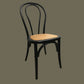 CRISTO STACKABLE BLACK BENTWOOD DINING CHAIR WITH RATTAN SEAT - MyChocolateWood