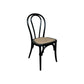 CRISTO STACKABLE BLACK BENTWOOD DINING CHAIR WITH RATTAN SEAT - MyChocolateWood
