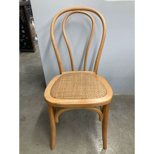 CRISTO STACKABLE NATURAL BENTWOOD DINING CHAIR WITH RATTAN SEAT - MyChocolateWood