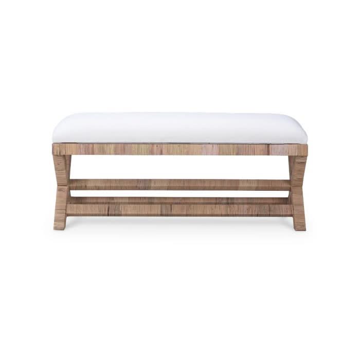 CROZAT MAHOGANY/RATTAN BENCH NATURAL MEDIUM - MyChocolateWood