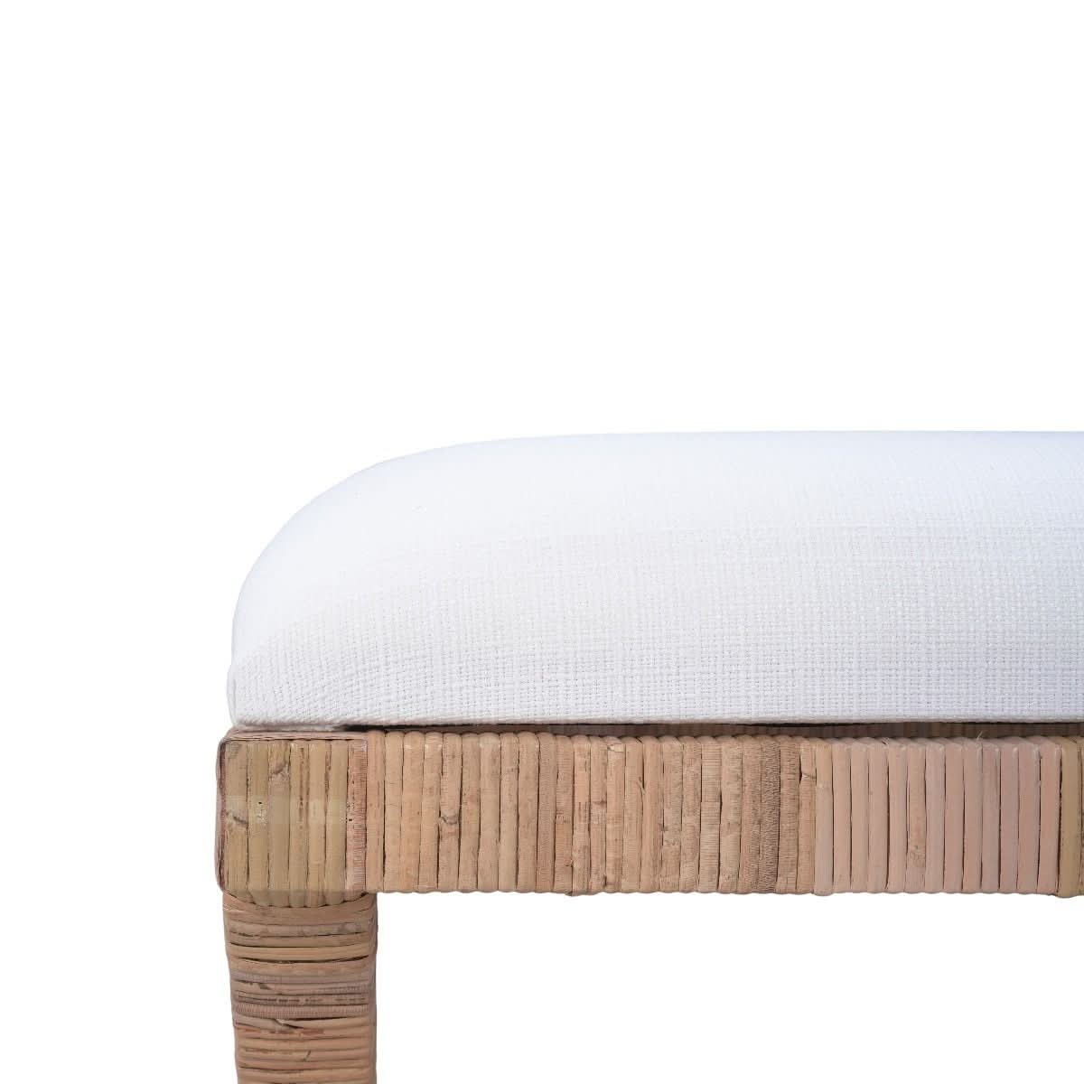 CROZAT MAHOGANY/RATTAN BENCH NATURAL MEDIUM - MyChocolateWood