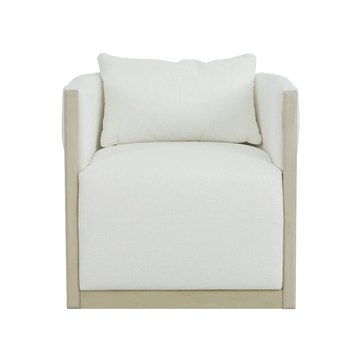 CRUZ SWIVEL CHAIR ARMCHAIR MAHOGANY FRAME SANDBAR COLOUR - MyChocolateWood