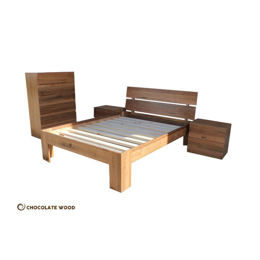 CUSOTM MADE BAYVIEW 4 PIECE BEDROOM FURNITURE IN SOLID RECYCLED HARDWOOD - MyChocolateWood