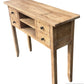 DAGENHAM NARROW CHINESE HALL TABLE/CONSOLE 4 DRAWERS IN RECYCLED ELM NATURAL - MyChocolateWood