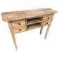 DAGENHAM NARROW CHINESE HALL TABLE/CONSOLE 4 DRAWERS IN RECYCLED ELM NATURAL - MyChocolateWood