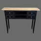 DAGENHAM NARROW CHINESE HALL TABLE/CONSOLE 4 DRAWERS IN RECYCLED ELM NATURAL/BLACK - MyChocolateWood