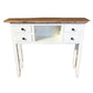 DAGENHAM NARROW CHINESE HALL TABLE/CONSOLE 4 DRAWERS IN RECYCLED ELM NATURAL/WHITE - MyChocolateWood