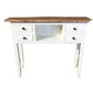 DAGENHAM NARROW CHINESE HALL TABLE/CONSOLE 4 DRAWERS IN RECYCLED ELM NATURAL/WHITE - MyChocolateWood