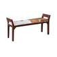DAISY SOLID MAHOGANY TIMBER DOUBLE BENCH WITH GOAT HIDE SEAT - MyChocolateWood