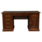 DAKOTA SOLID MAHOGANY TIMBER WRITING DESK WITH LEATHERETTE TOP - MAHOGANY 160CM - MyChocolateWood