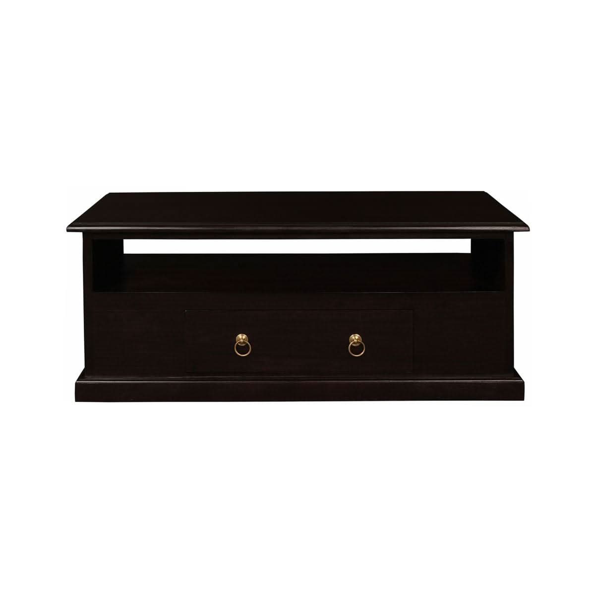 DALE SOLID MAHOGANY 2-DRAWER COFFEE TABLE IN CHOCOLATE 100CM - MyChocolateWood