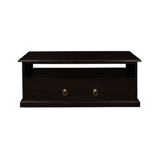 DALE SOLID MAHOGANY 2-DRAWER COFFEE TABLE IN CHOCOLATE 100CM - MyChocolateWood