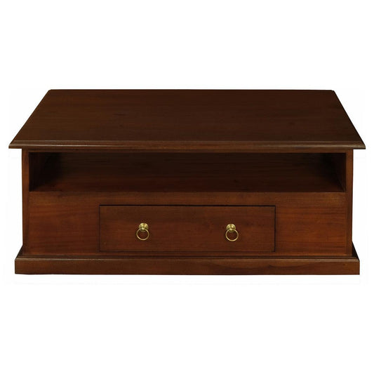 DALE SOLID MAHOGANY 2 DRAWER COFFEE TABLE IN MAHOGANY 100CM - MyChocolateWood