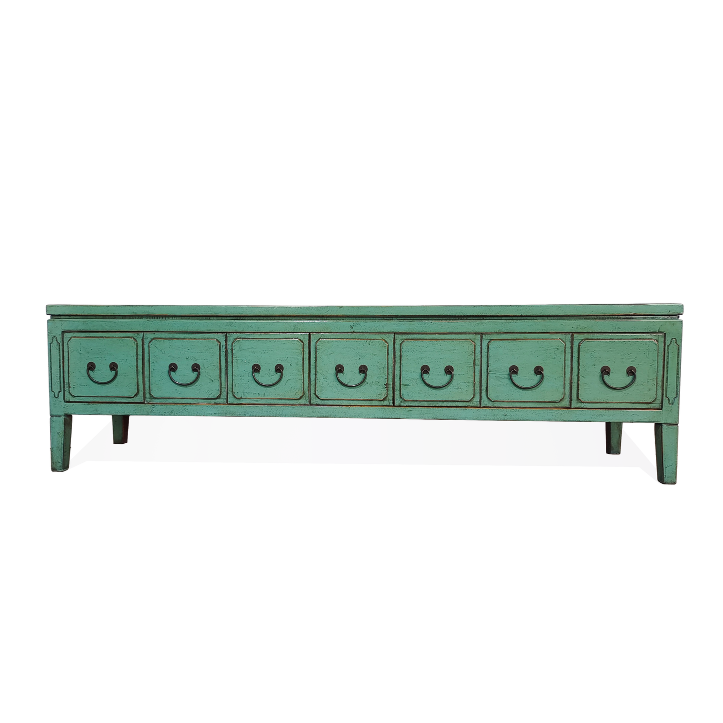 DANDAN HF2308-234 CHINESE ANTIQUE RECYCLED  PINE TIMBER 7-DRAWER ETU TELEVISION STAND - MyChocolateWood