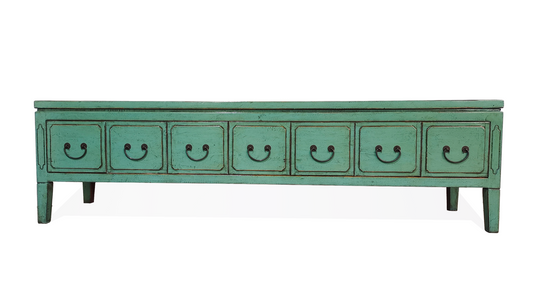 DANDAN HF2308-234 CHINESE ANTIQUE RECYCLED  PINE TIMBER 7-DRAWER ETU TELEVISION STAND