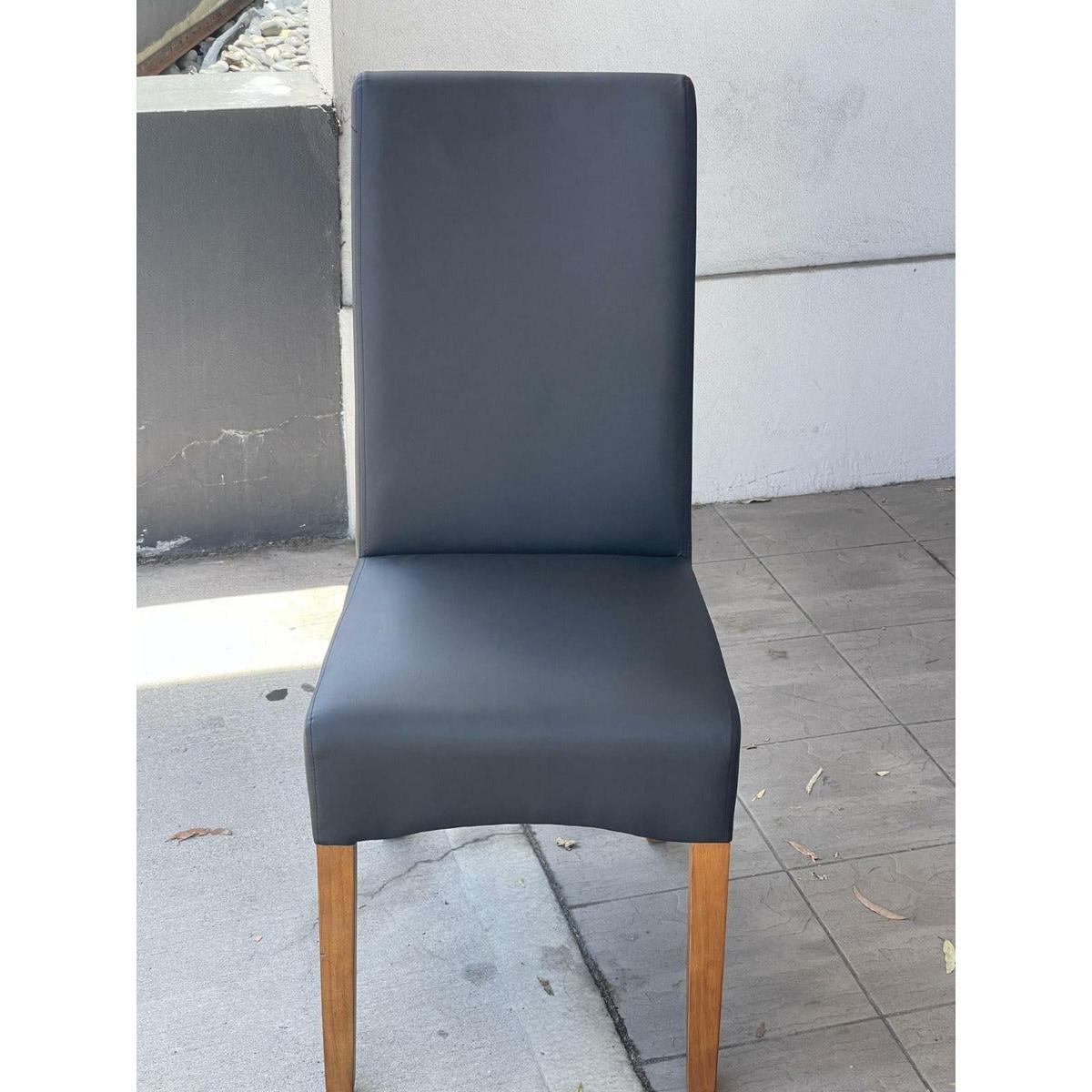 DARI TASSIE OAK SIDE EXTENSION DINING TABLE 180/280CM + 8 BERTI HIGH QUALITY PU/VINYL DINING CHAIR IN MATT BLACK - MyChocolateWood