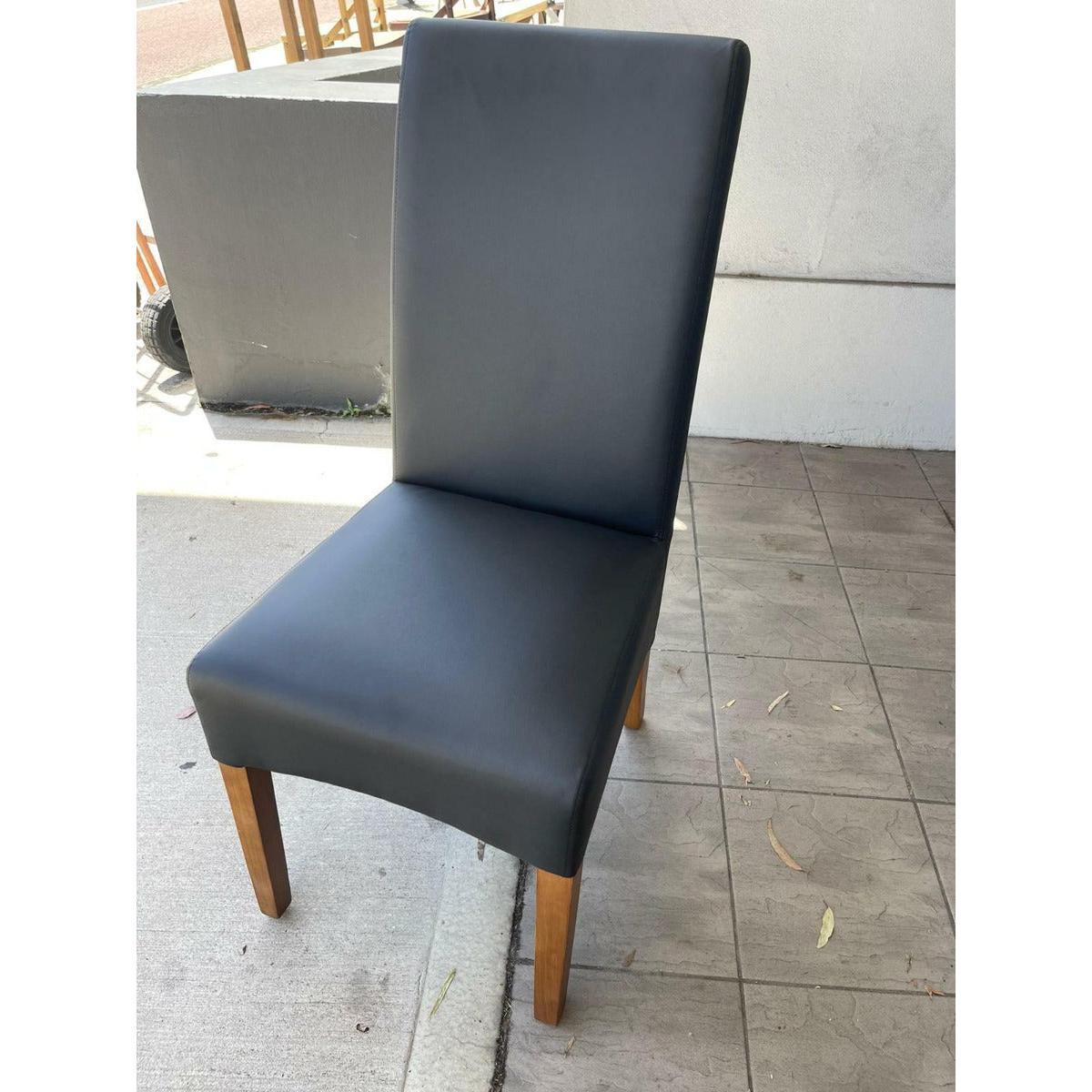 DARI TASSIE OAK SIDE EXTENSION DINING TABLE 180/280CM + 8 BERTI HIGH QUALITY PU/VINYL DINING CHAIR IN MATT BLACK - MyChocolateWood