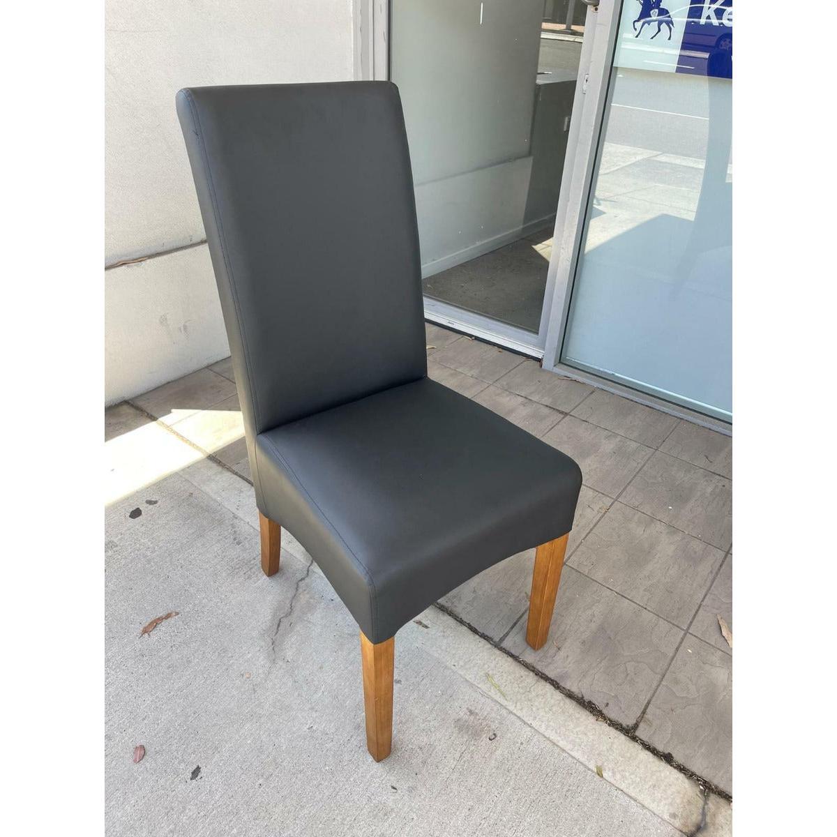 DARI TASSIE OAK SIDE EXTENSION DINING TABLE 200/300CM + 10 BERTI HIGH QUALITY PU/VINYL DINING CHAIR IN MATT BLACK - FLOOR STOCK CLEARANCE - MyChocolateWood