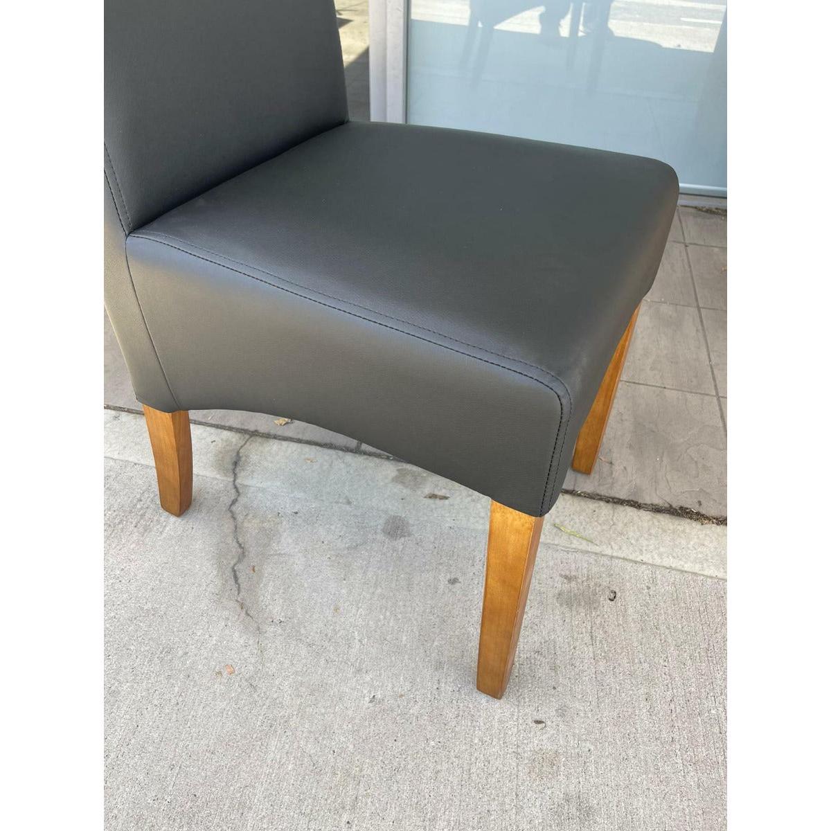 DARI TASSIE OAK SIDE EXTENSION DINING TABLE 200/300CM + 10 BERTI HIGH QUALITY PU/VINYL DINING CHAIR IN MATT BLACK - FLOOR STOCK CLEARANCE - MyChocolateWood